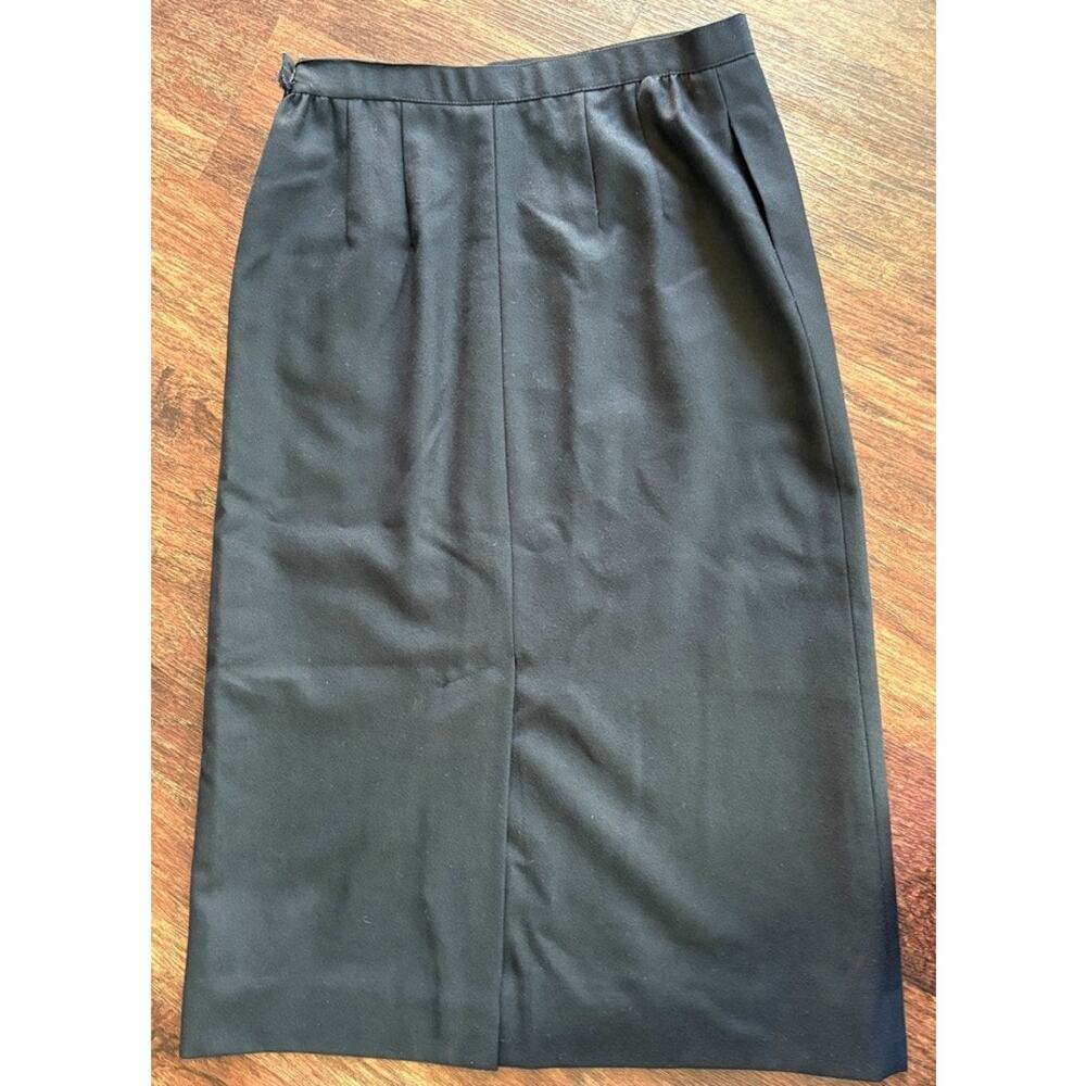 Vintage Mort Schrader Black 100% Wool Pencil Skirt - Size 8